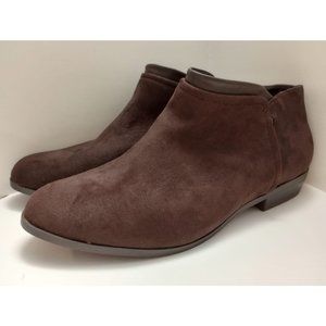 COMFORTVIEW Dark Chocolate Brown Vegan Leather Ankle Boots Size 9.5 W